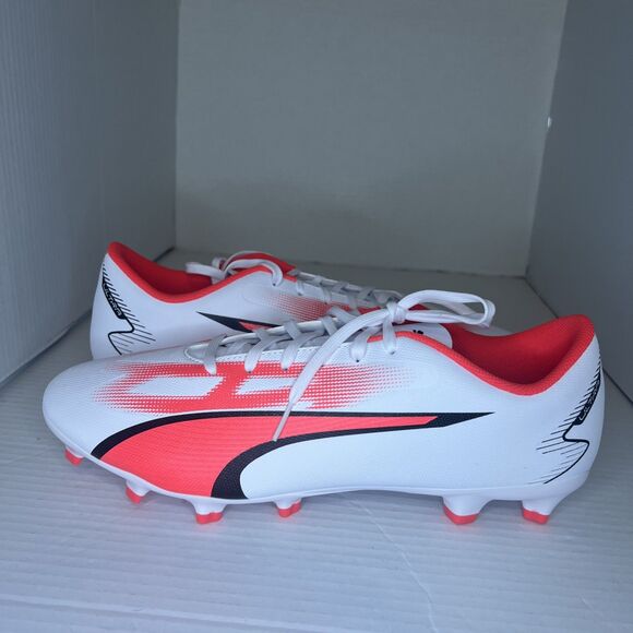 New Puma Ultra Play FG/AG White Fire Orchid Soccer Cleats TF349 Men\'s Size 12 main image 9